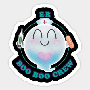 ER Boo Boo Crew Nursing Halloween Kawaii Ghost Nurse Costume Sticker